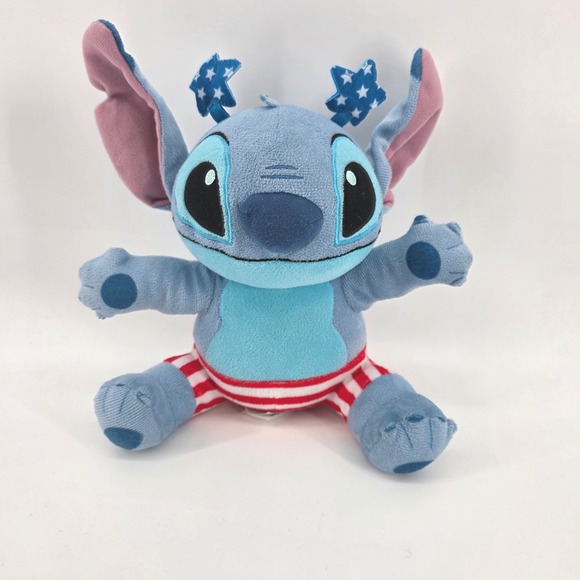 Disney Other - Disney Lilo & Stitch Patriotic 4th of July Plush Blue Star Headband 10 inch